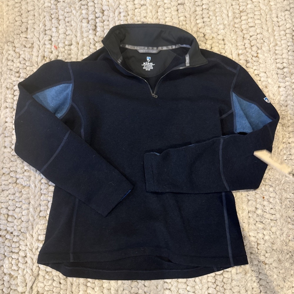 Kuhl Quarter Zip Micro Fleece Navy Blue Pullover Men's XL